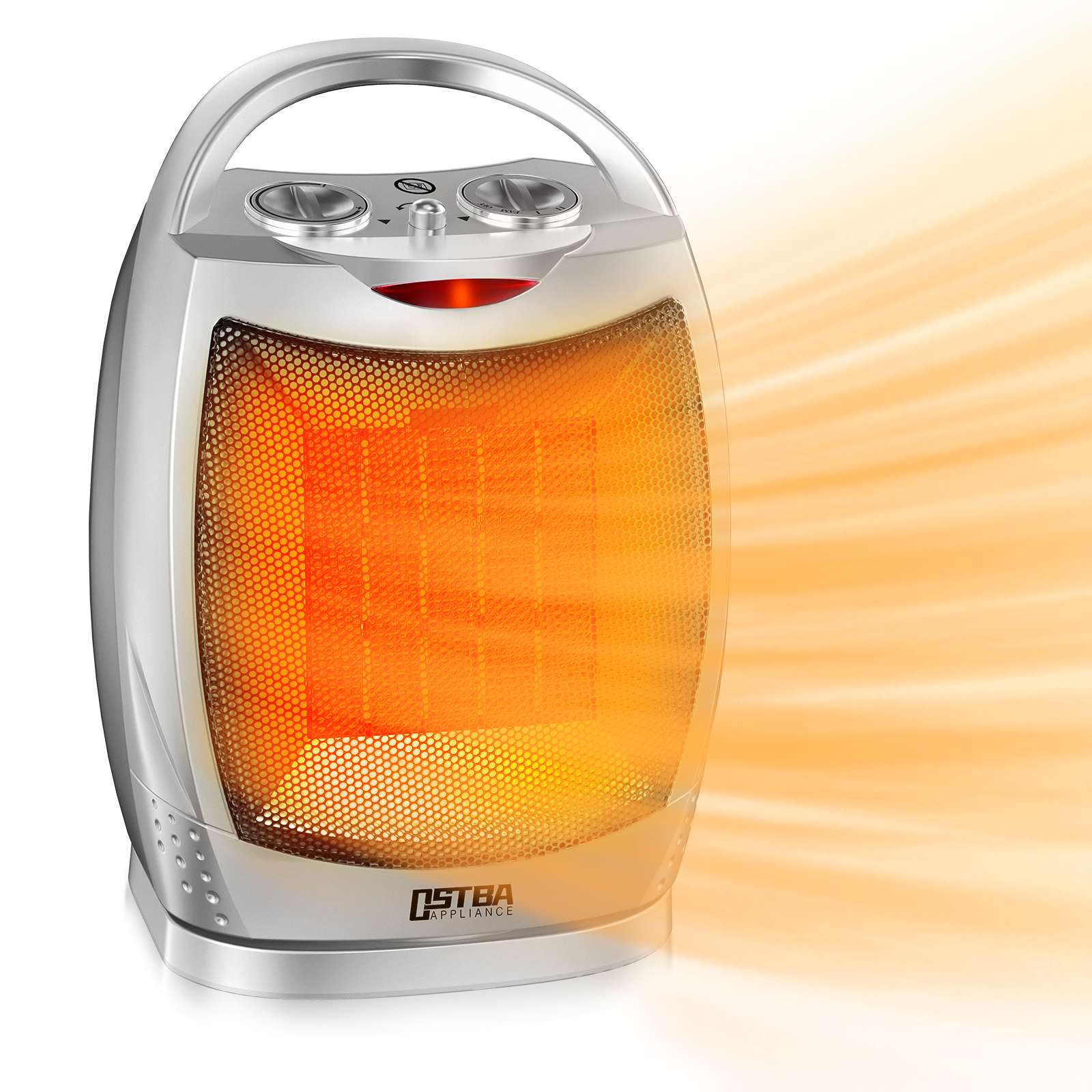 Electric Heating 1500w Ceramic Heater, 70° Oscillation